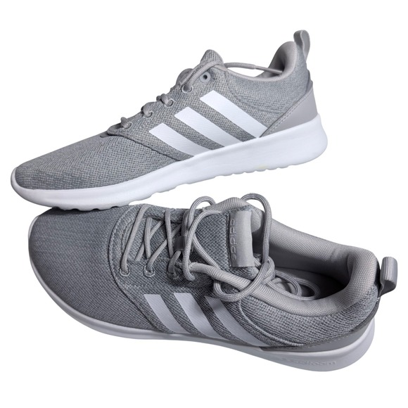 adidas Shoes - Adidas QT Racer 2.0 Women 8 Grey White Running Shoes FY8312 Cloudfoam Sneakers